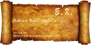 Bahis Kázmér névjegykártya